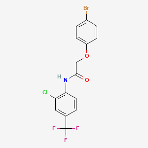 molecular formula C15H10BrClF3NO2 B3500709 2-(4-bromophenoxy)-N-[2-chloro-4-(trifluoromethyl)phenyl]acetamide 