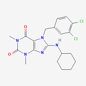 molecular formula C20H23Cl2N5O2 B3500716 8-(cyclohexylamino)-7-(3,4-dichlorobenzyl)-1,3-dimethyl-3,7-dihydro-1H-purine-2,6-dione 