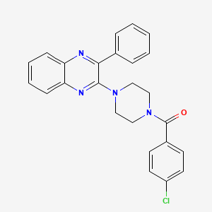 molecular formula C25H21ClN4O B3500724 2-[4-(4-chlorobenzoyl)-1-piperazinyl]-3-phenylquinoxaline 