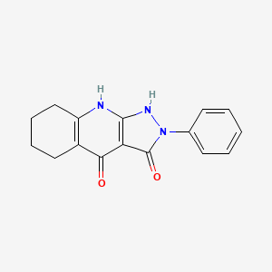 molecular formula C16H15N3O2 B3500730 2-phenyl-5,7,8,9-tetrahydro-1H-pyrazolo[3,4-b]quinoline-3,4(2H,6H)-dione 