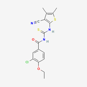 molecular formula C17H16ClN3O2S2 B3500746 3-chloro-N-{[(3-cyano-4,5-dimethyl-2-thienyl)amino]carbonothioyl}-4-ethoxybenzamide 