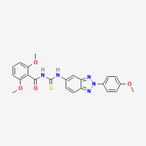molecular formula C23H21N5O4S B3500753 2,6-dimethoxy-N-({[2-(4-methoxyphenyl)-2H-1,2,3-benzotriazol-5-yl]amino}carbonothioyl)benzamide 