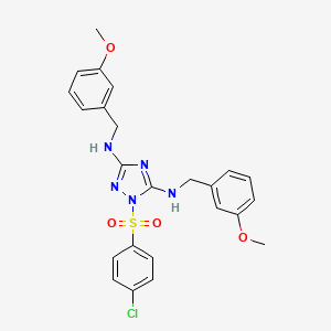molecular formula C24H24ClN5O4S B3500786 1-[(4-chlorophenyl)sulfonyl]-N,N'-bis(3-methoxybenzyl)-1H-1,2,4-triazole-3,5-diamine 