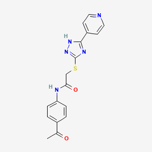 molecular formula C17H15N5O2S B3500801 N-(4-acetylphenyl)-2-{[5-(4-pyridinyl)-4H-1,2,4-triazol-3-yl]thio}acetamide 