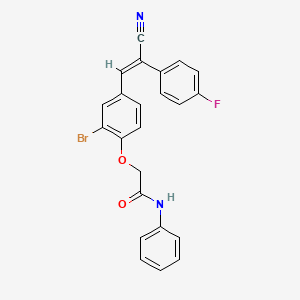 molecular formula C23H16BrFN2O2 B3500809 2-{2-bromo-4-[2-cyano-2-(4-fluorophenyl)vinyl]phenoxy}-N-phenylacetamide 