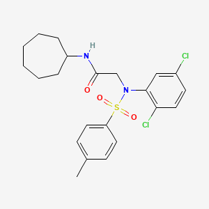 molecular formula C22H26Cl2N2O3S B3500817 N~1~-cycloheptyl-N~2~-(2,5-dichlorophenyl)-N~2~-[(4-methylphenyl)sulfonyl]glycinamide 