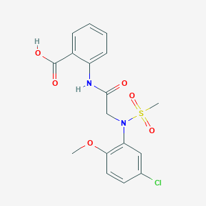 molecular formula C17H17ClN2O6S B3500823 2-{[N-(5-chloro-2-methoxyphenyl)-N-(methylsulfonyl)glycyl]amino}benzoic acid 