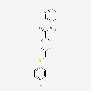 molecular formula C19H15ClN2OS B3500827 4-{[(4-chlorophenyl)thio]methyl}-N-3-pyridinylbenzamide 