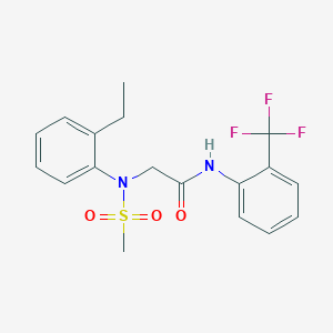 molecular formula C18H19F3N2O3S B3500852 N~2~-(2-ethylphenyl)-N~2~-(methylsulfonyl)-N~1~-[2-(trifluoromethyl)phenyl]glycinamide 