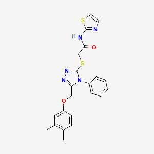 2-({5-[(3,4-dimethylphenoxy)methyl]-4-phenyl-4H-1,2,4-triazol-3-yl}thio)-N-1,3-thiazol-2-ylacetamide