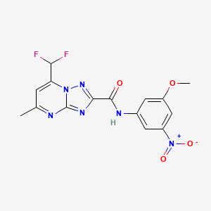 molecular formula C15H12F2N6O4 B3500879 7-(difluoromethyl)-N-(3-methoxy-5-nitrophenyl)-5-methyl[1,2,4]triazolo[1,5-a]pyrimidine-2-carboxamide 