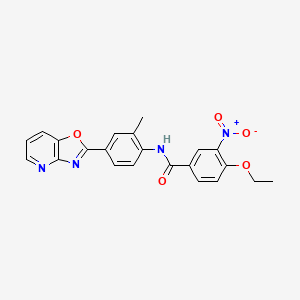 molecular formula C22H18N4O5 B3500901 4-ethoxy-N-(2-methyl-4-[1,3]oxazolo[4,5-b]pyridin-2-ylphenyl)-3-nitrobenzamide 