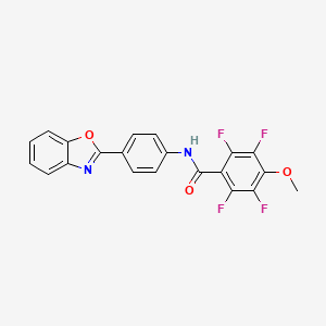 molecular formula C21H12F4N2O3 B3500902 N-[4-(1,3-benzoxazol-2-yl)phenyl]-2,3,5,6-tetrafluoro-4-methoxybenzamide 