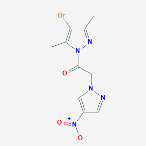 molecular formula C10H10BrN5O3 B3500921 4-bromo-3,5-dimethyl-1-[(4-nitro-1H-pyrazol-1-yl)acetyl]-1H-pyrazole 