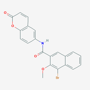 molecular formula C21H14BrNO4 B3500984 4-bromo-3-methoxy-N-(2-oxo-2H-chromen-6-yl)-2-naphthamide 
