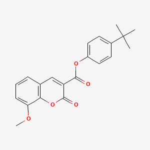 molecular formula C21H20O5 B3500993 4-tert-butylphenyl 8-methoxy-2-oxo-2H-chromene-3-carboxylate 
