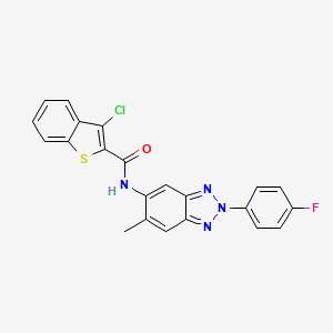 molecular formula C22H14ClFN4OS B3501017 3-chloro-N-[2-(4-fluorophenyl)-6-methyl-2H-1,2,3-benzotriazol-5-yl]-1-benzothiophene-2-carboxamide 