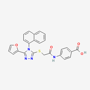 molecular formula C25H18N4O4S B3501025 4-[{({[5-(2-呋喃基)-4-(1-萘基)-4H-1,2,4-三唑-3-基]硫代}乙酰)氨基}苯甲酸 