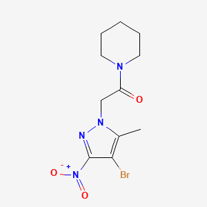 1-[(4-bromo-5-methyl-3-nitro-1H-pyrazol-1-yl)acetyl]piperidine