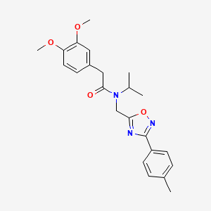 molecular formula C23H27N3O4 B3501046 2-(3,4-dimethoxyphenyl)-N-isopropyl-N-{[3-(4-methylphenyl)-1,2,4-oxadiazol-5-yl]methyl}acetamide 