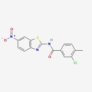 3-chloro-4-methyl-N-(6-nitro-1,3-benzothiazol-2-yl)benzamide