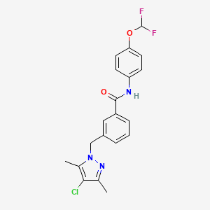 3-[(4-chloro-3,5-dimethyl-1H-pyrazol-1-yl)methyl]-N-[4-(difluoromethoxy)phenyl]benzamide