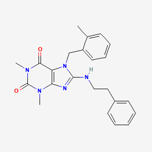 molecular formula C23H25N5O2 B3501111 1,3-dimethyl-7-(2-methylbenzyl)-8-[(2-phenylethyl)amino]-3,7-dihydro-1H-purine-2,6-dione 