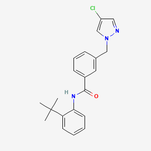 molecular formula C21H22ClN3O B3501122 N-(2-tert-butylphenyl)-3-[(4-chloro-1H-pyrazol-1-yl)methyl]benzamide 