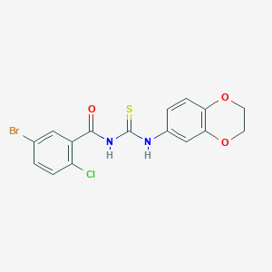 molecular formula C16H12BrClN2O3S B3501141 5-bromo-2-chloro-N-[(2,3-dihydro-1,4-benzodioxin-6-ylamino)carbonothioyl]benzamide 