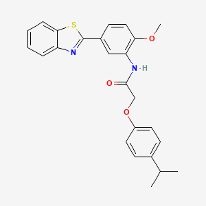 molecular formula C25H24N2O3S B3501147 N-[5-(1,3-benzothiazol-2-yl)-2-methoxyphenyl]-2-(4-isopropylphenoxy)acetamide 