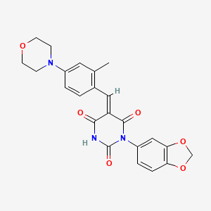 1-(1,3-benzodioxol-5-yl)-5-[2-methyl-4-(4-morpholinyl)benzylidene]-2,4,6(1H,3H,5H)-pyrimidinetrione