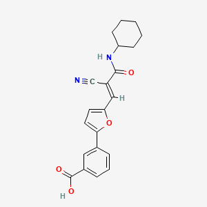 molecular formula C21H20N2O4 B3501159 3-{5-[2-cyano-3-(cyclohexylamino)-3-oxo-1-propen-1-yl]-2-furyl}benzoic acid 