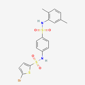 molecular formula C18H17BrN2O4S3 B3501160 5-bromo-N-(4-{[(2,5-dimethylphenyl)amino]sulfonyl}phenyl)-2-thiophenesulfonamide 