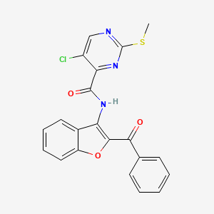 molecular formula C21H14ClN3O3S B3501175 N-(2-benzoyl-1-benzofuran-3-yl)-5-chloro-2-(methylthio)-4-pyrimidinecarboxamide 