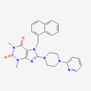 1,3-dimethyl-7-(1-naphthylmethyl)-8-[4-(2-pyridinyl)-1-piperazinyl]-3,7-dihydro-1H-purine-2,6-dione