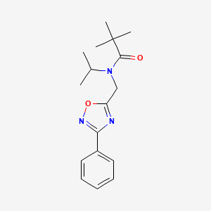 molecular formula C17H23N3O2 B3501207 N-isopropyl-2,2-dimethyl-N-[(3-phenyl-1,2,4-oxadiazol-5-yl)methyl]propanamide 