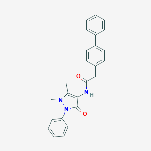 molecular formula C25H23N3O2 B350124 2-(biphenyl-4-yl)-N-(1,5-dimethyl-3-oxo-2-phenyl-2,3-dihydro-1H-pyrazol-4-yl)acetamide CAS No. 744212-53-1