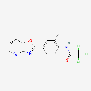 molecular formula C15H10Cl3N3O2 B3501244 2,2,2-trichloro-N-(2-methyl-4-[1,3]oxazolo[4,5-b]pyridin-2-ylphenyl)acetamide 