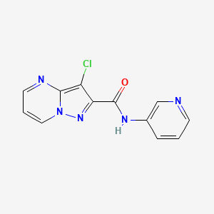 molecular formula C12H8ClN5O B3501255 3-chloro-N-3-pyridinylpyrazolo[1,5-a]pyrimidine-2-carboxamide 
