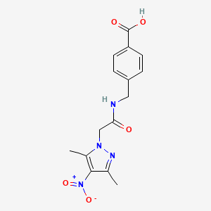 molecular formula C15H16N4O5 B3501265 4-({[(3,5-dimethyl-4-nitro-1H-pyrazol-1-yl)acetyl]amino}methyl)benzoic acid 