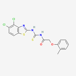 N-{[(4,5-dichloro-1,3-benzothiazol-2-yl)amino]carbonothioyl}-2-(2-methylphenoxy)acetamide