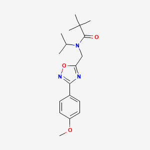 molecular formula C18H25N3O3 B3501273 N-isopropyl-N-{[3-(4-methoxyphenyl)-1,2,4-oxadiazol-5-yl]methyl}-2,2-dimethylpropanamide 