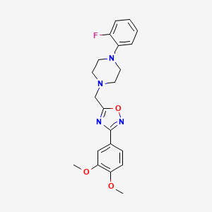 molecular formula C21H23FN4O3 B3501276 1-{[3-(3,4-dimethoxyphenyl)-1,2,4-oxadiazol-5-yl]methyl}-4-(2-fluorophenyl)piperazine 
