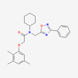 N-cyclohexyl-N-[(3-phenyl-1,2,4-oxadiazol-5-yl)methyl]-2-(2,3,5-trimethylphenoxy)acetamide