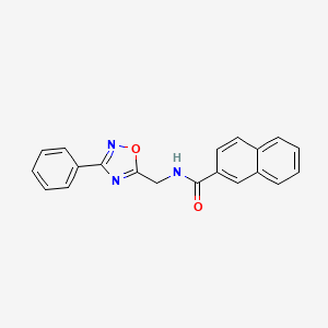 molecular formula C20H15N3O2 B3501302 N-[(3-phenyl-1,2,4-oxadiazol-5-yl)methyl]-2-naphthamide 
