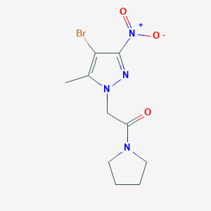 molecular formula C10H13BrN4O3 B3501317 4-bromo-5-methyl-3-nitro-1-[2-oxo-2-(1-pyrrolidinyl)ethyl]-1H-pyrazole 