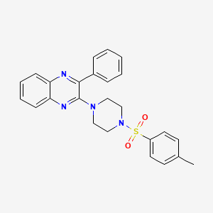 molecular formula C25H24N4O2S B3501319 2-{4-[(4-methylphenyl)sulfonyl]-1-piperazinyl}-3-phenylquinoxaline 