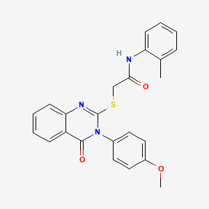 molecular formula C24H21N3O3S B3501324 2-{[3-(4-methoxyphenyl)-4-oxo-3,4-dihydro-2-quinazolinyl]thio}-N-(2-methylphenyl)acetamide 