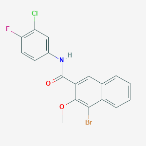 molecular formula C18H12BrClFNO2 B3501329 4-bromo-N-(3-chloro-4-fluorophenyl)-3-methoxy-2-naphthamide 