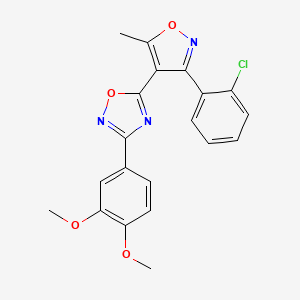 molecular formula C20H16ClN3O4 B3501340 5-[3-(2-chlorophenyl)-5-methyl-4-isoxazolyl]-3-(3,4-dimethoxyphenyl)-1,2,4-oxadiazole 